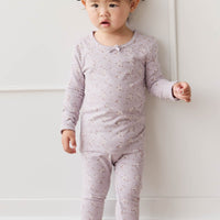 Organic Cotton Long Sleeve Top - Lulu Bloom Iris Childrens Top from Jamie Kay USA