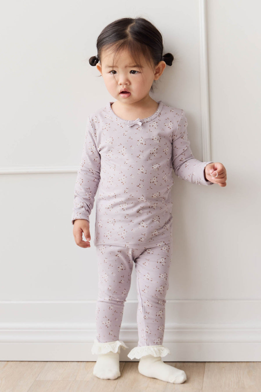 Organic Cotton Long Sleeve Top - Lulu Bloom Iris Childrens Top from Jamie Kay USA