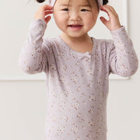 Organic Cotton Long Sleeve Top - Lulu Bloom Iris Childrens Top from Jamie Kay USA