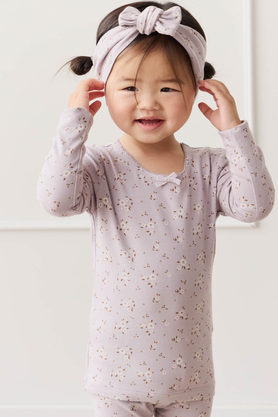 Organic Cotton Long Sleeve Top - Lulu Bloom Iris Childrens Top from Jamie Kay USA