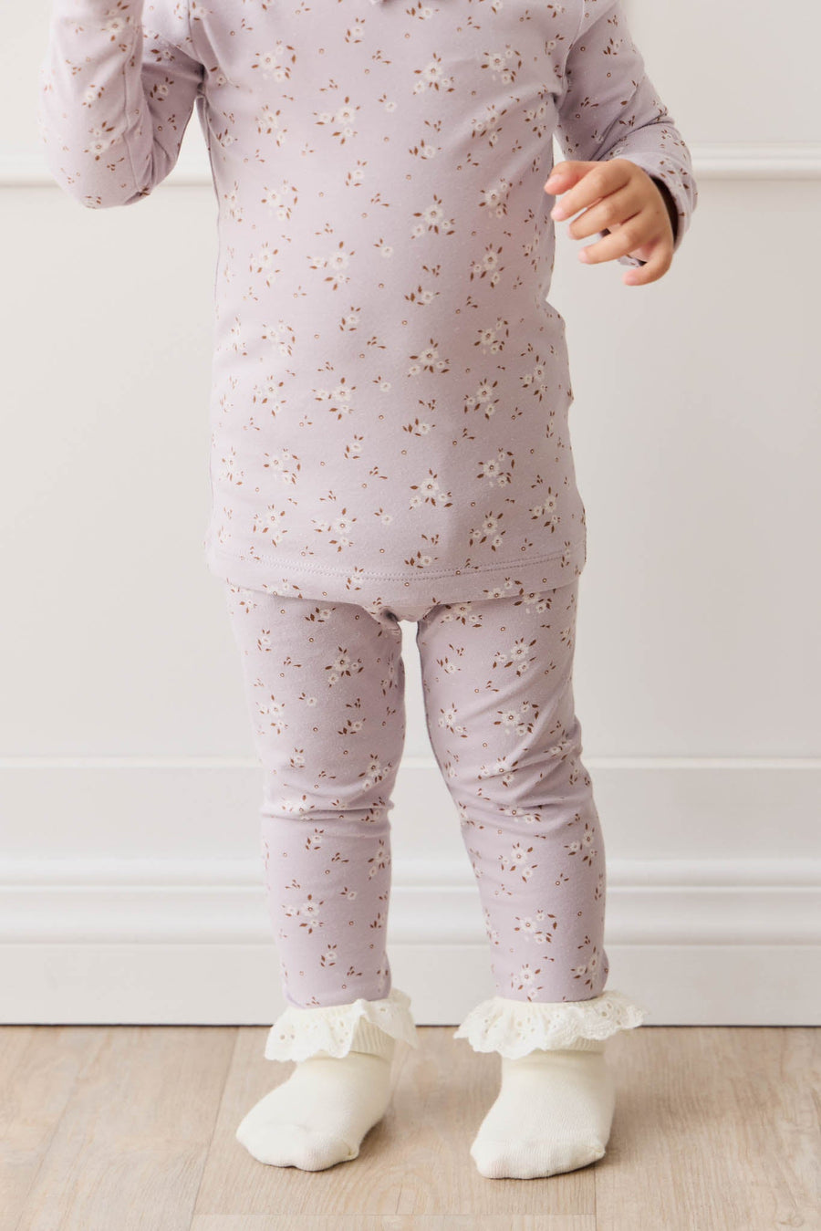 Organic Cotton Everyday Legging - Lulu Bloom Iris Childrens Legging from Jamie Kay USA