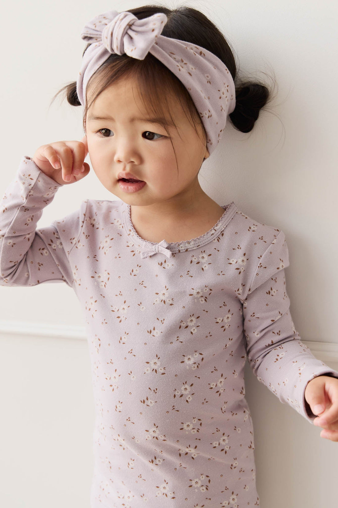 Organic Cotton Long Sleeve Top - Lulu Bloom Iris Childrens Top from Jamie Kay USA