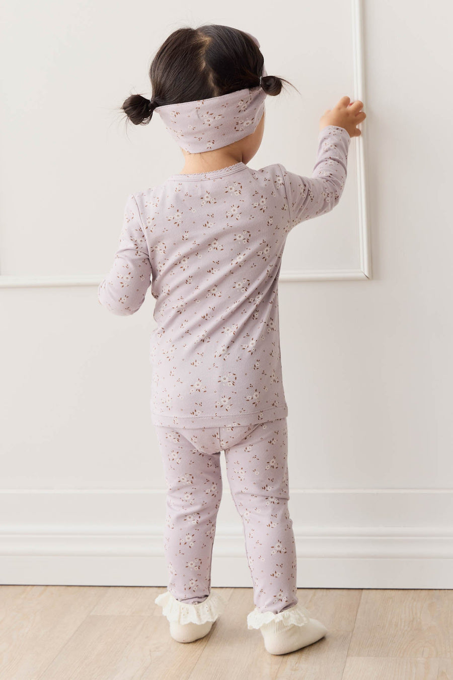 Organic Cotton Long Sleeve Top - Lulu Bloom Iris Childrens Top from Jamie Kay USA