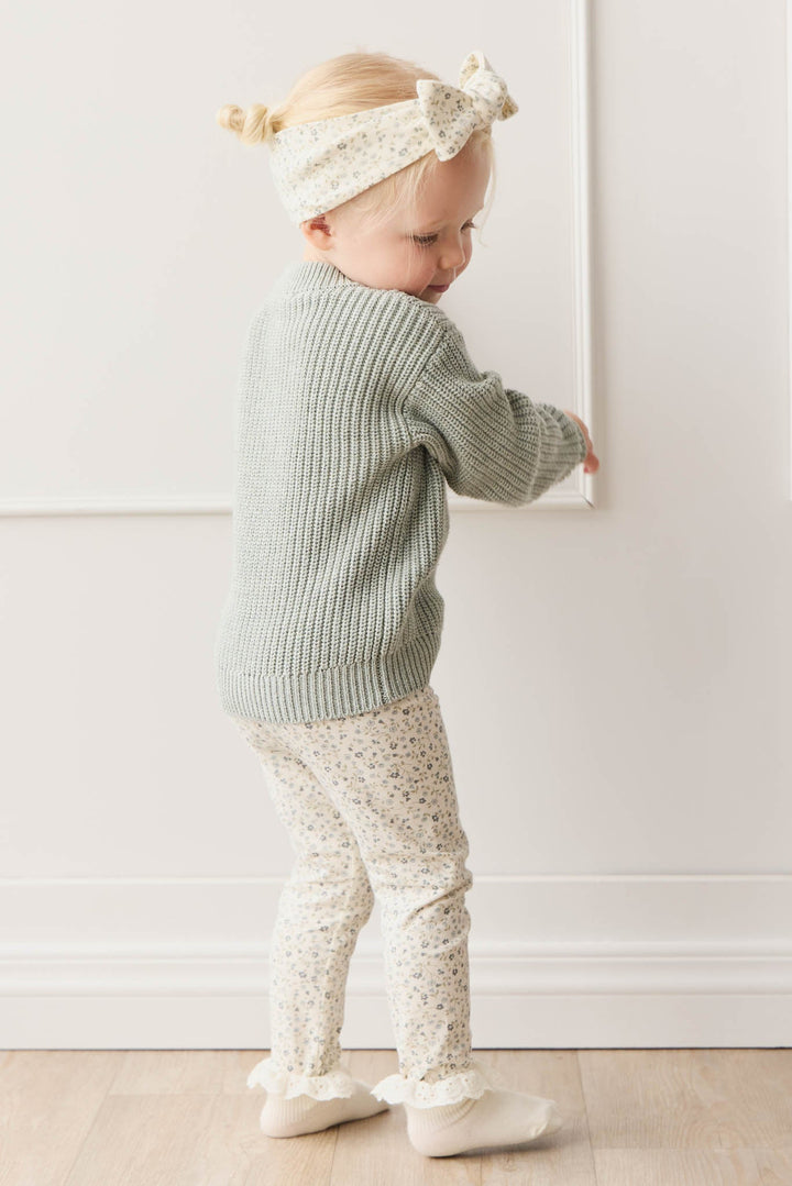 Organic Cotton Everyday Legging - Dainty Egret Blues Childrens Legging from Jamie Kay USA