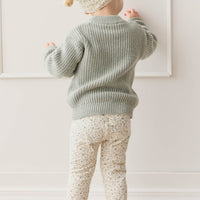 Organic Cotton Everyday Legging - Dainty Egret Blues Childrens Legging from Jamie Kay USA
