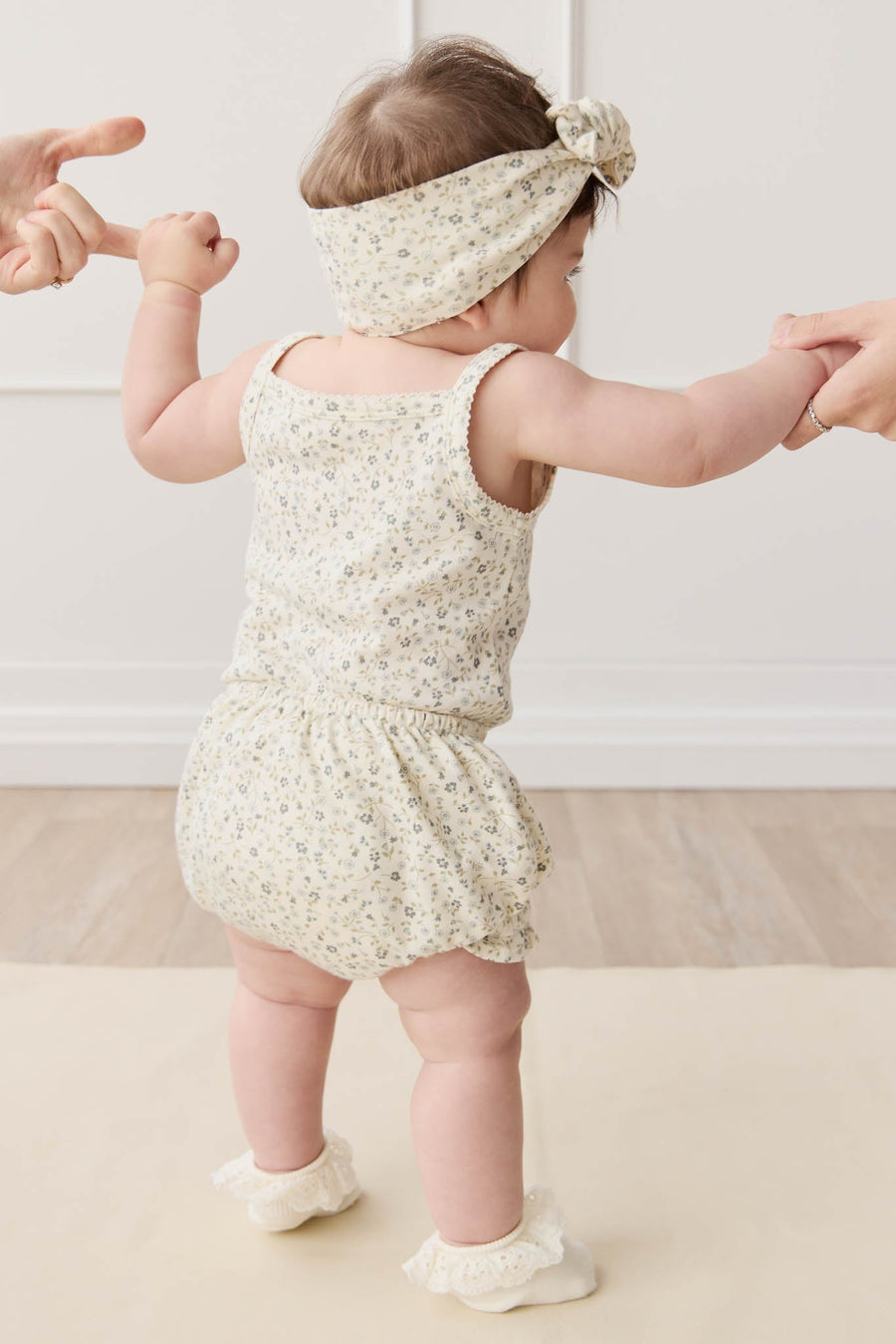 Organic Cotton Frill Bloomer - Dainty Egret Blues Childrens Bloomer from Jamie Kay USA