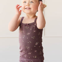 Organic Cotton Modal Singlet - Petite Fleur Childrens Singlet from Jamie Kay USA