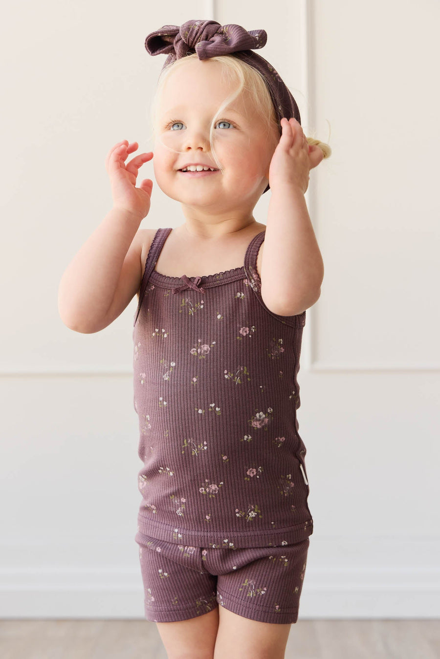 Organic Cotton Modal Singlet - Petite Fleur Childrens Singlet from Jamie Kay USA