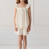 Organic Cotton Muslin Anja Top - Parchment Childrens Top from Jamie Kay USA