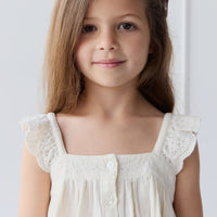 Organic Cotton Muslin Anja Top - Parchment Childrens Top from Jamie Kay USA