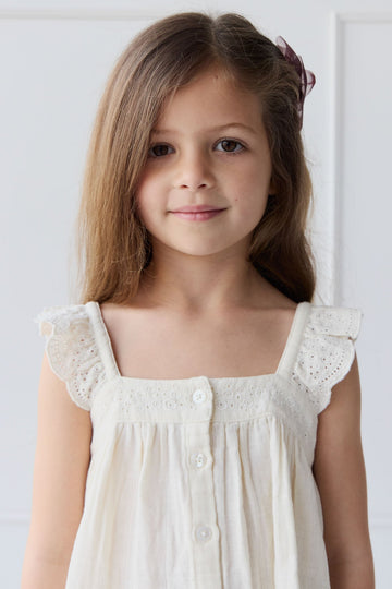 Organic Cotton Muslin Anja Top - Parchment Childrens Top from Jamie Kay USA