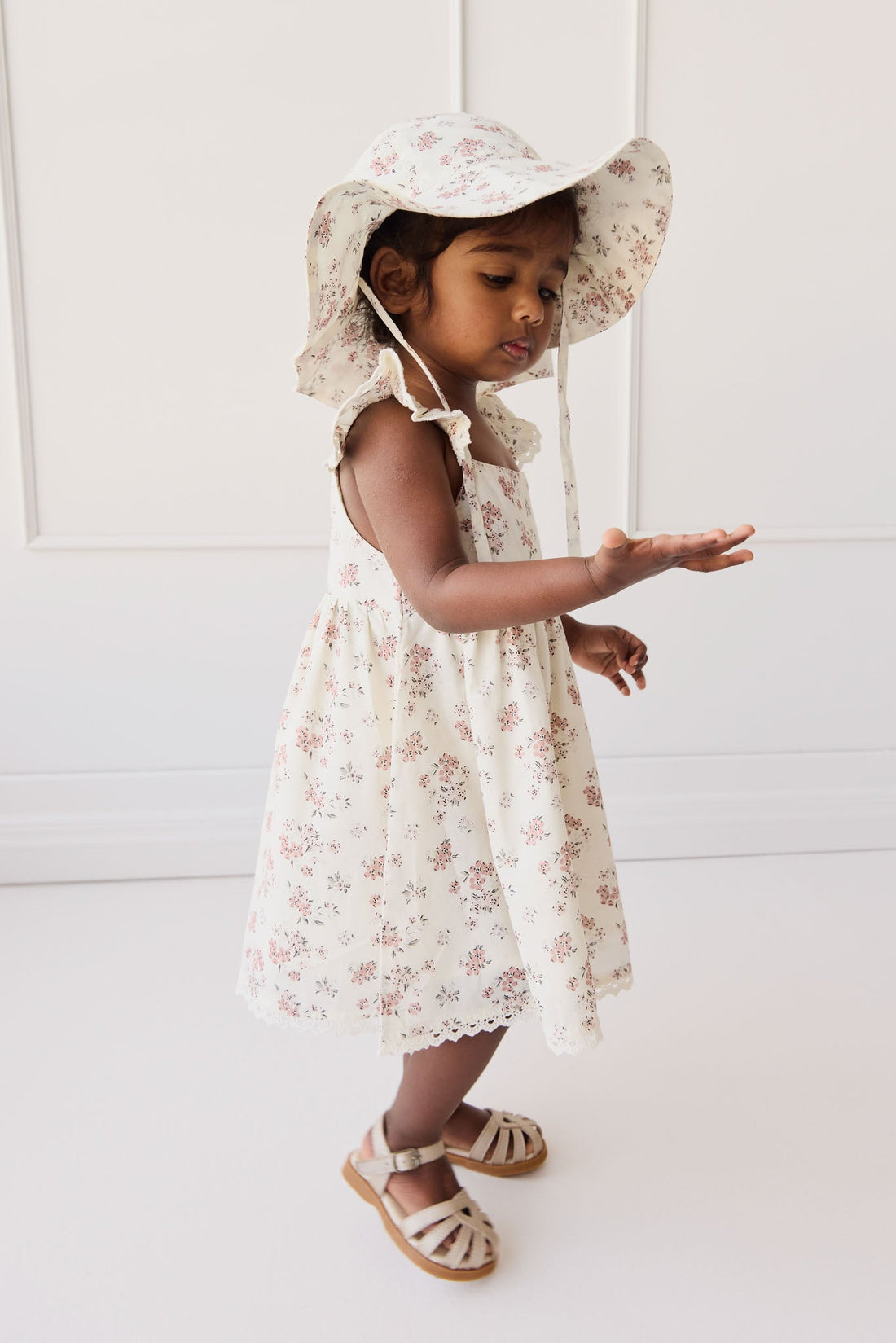 Organic Cotton Noelle Hat - Selena Blush Childrens Hat from Jamie Kay USA