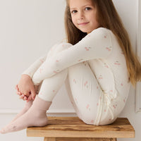 Bamboo Ari Long Sleeve Pyjama Set - Cherry Love Parchment Childrens Pyjama from Jamie Kay USA