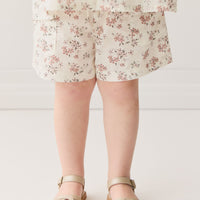 Organic Cotton Emelia Short - Selena Blush Childrens Short from Jamie Kay USA