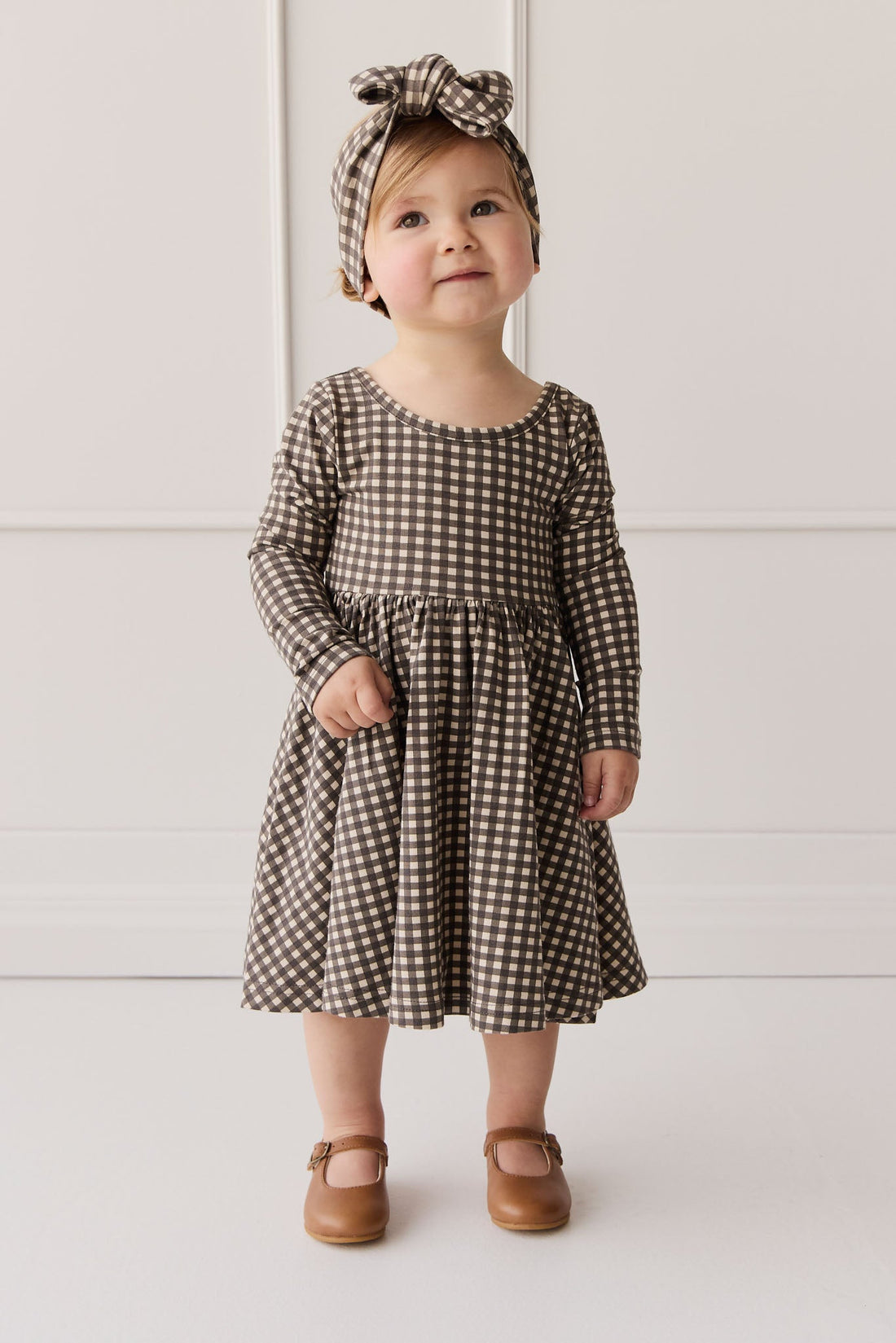 Organic Cotton Tallulah Dress Mini Gingham Bistre