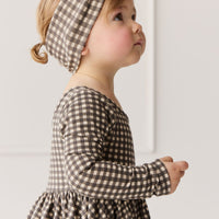 Organic Cotton Tallulah Dress - Mini Gingham Bistre Childrens Dress from Jamie Kay USA