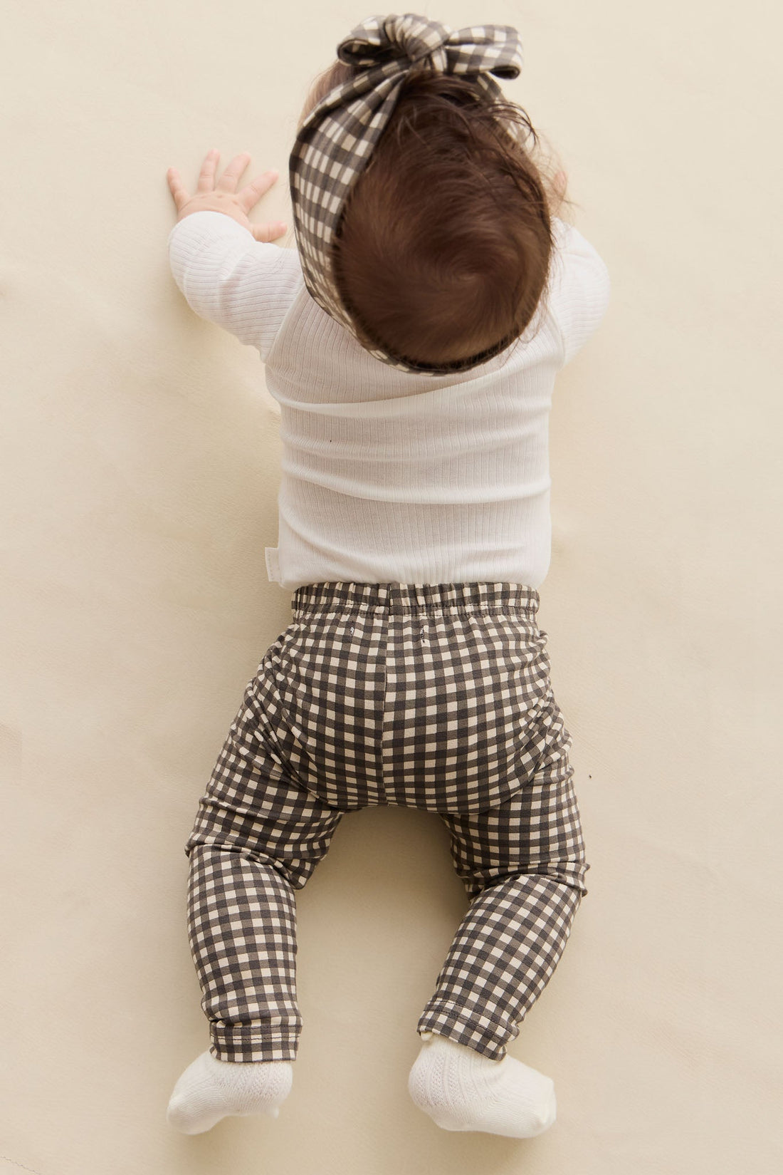 Organic Cotton Everyday Legging - Mini Gingham Bistre Childrens Legging from Jamie Kay USA