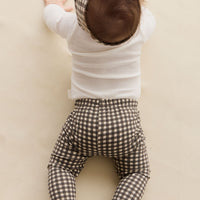 Organic Cotton Everyday Legging - Mini Gingham Bistre Childrens Legging from Jamie Kay USA