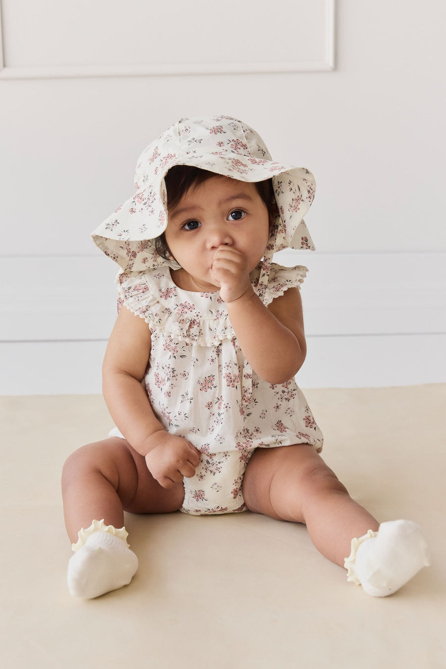 Organic Cotton Annabella Romper - Selena Blush Childrens Bodysuit from Jamie Kay USA