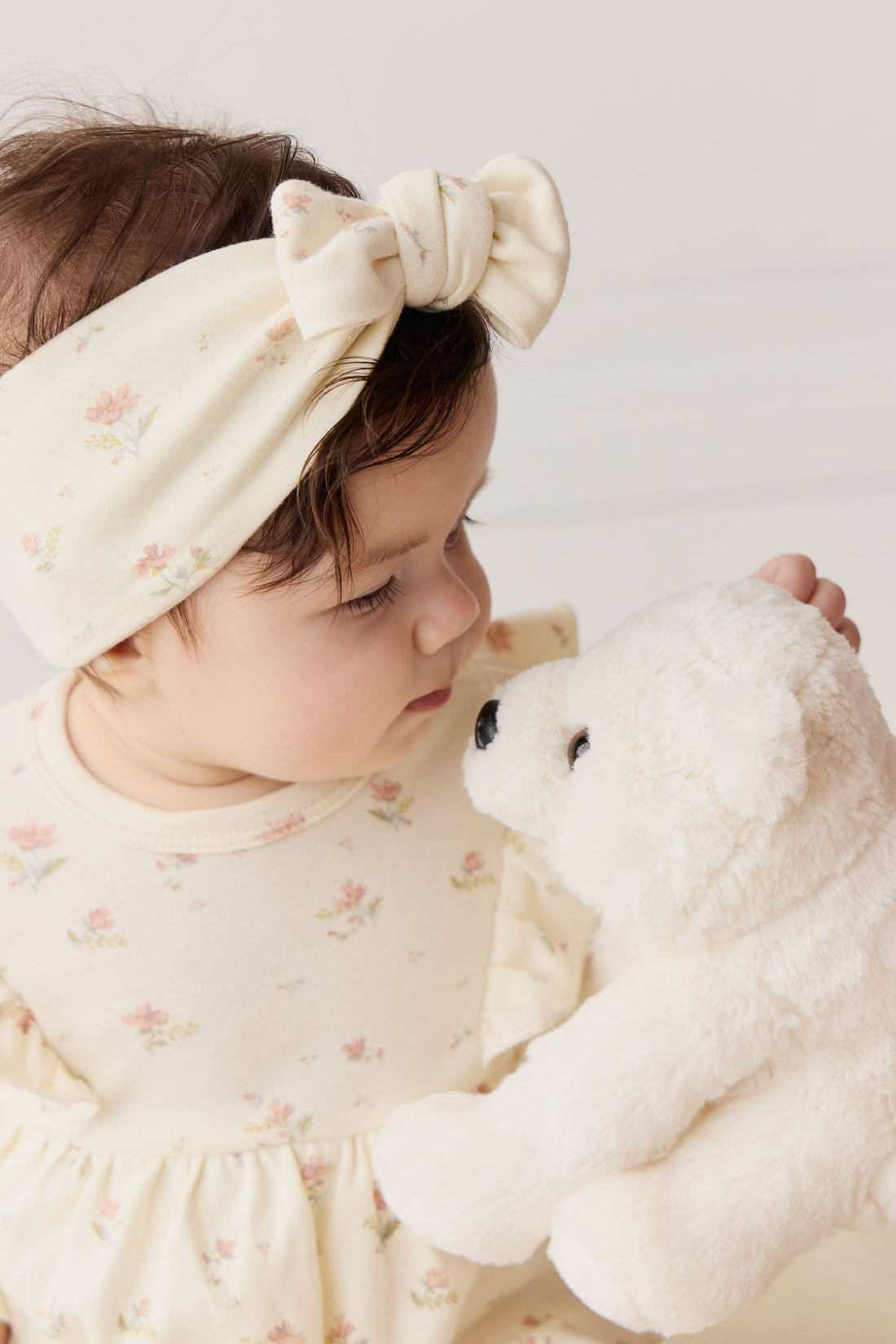 Organic Cotton Headband - Emilia Egret Childrens Headband from Jamie Kay USA