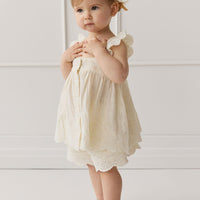 Organic Cotton Muslin Anja Short - Parchment Childrens Short from Jamie Kay USA