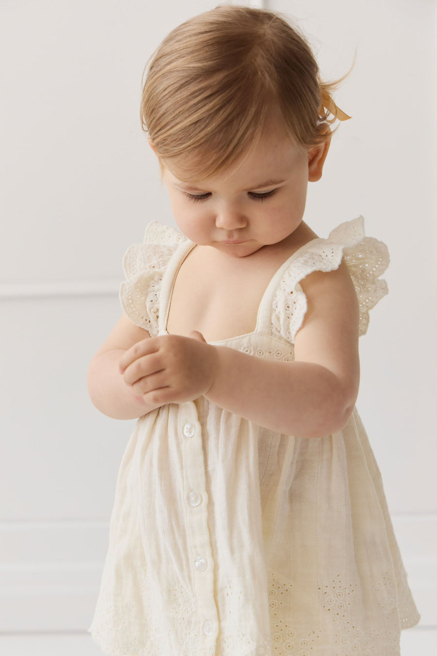 Organic Cotton Muslin Anja Top - Parchment Childrens Top from Jamie Kay USA