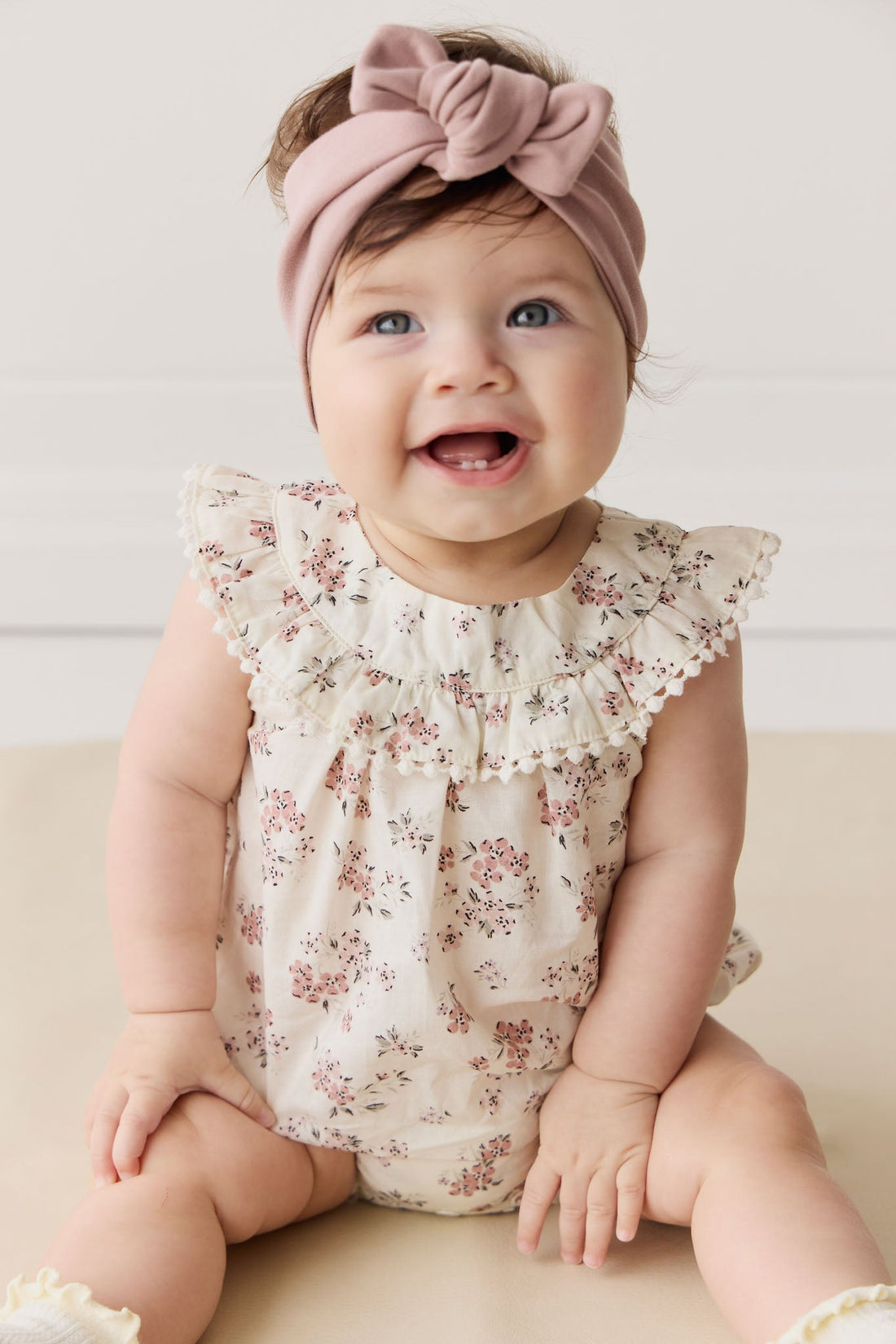 Organic Cotton Annabella Romper - Selena Blush Childrens Bodysuit from Jamie Kay USA