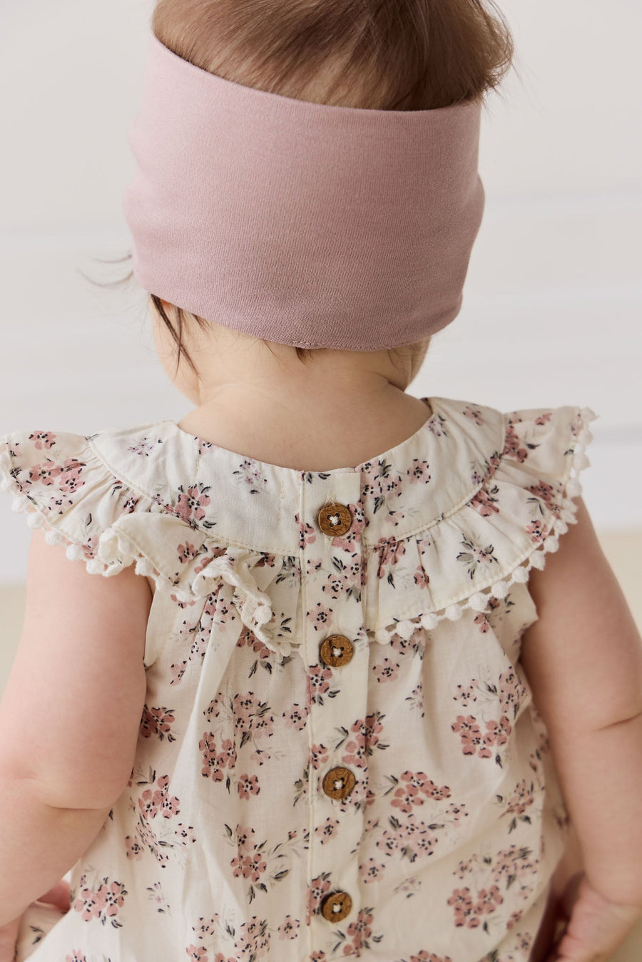 Organic Cotton Annabella Romper - Selena Blush Childrens Bodysuit from Jamie Kay USA