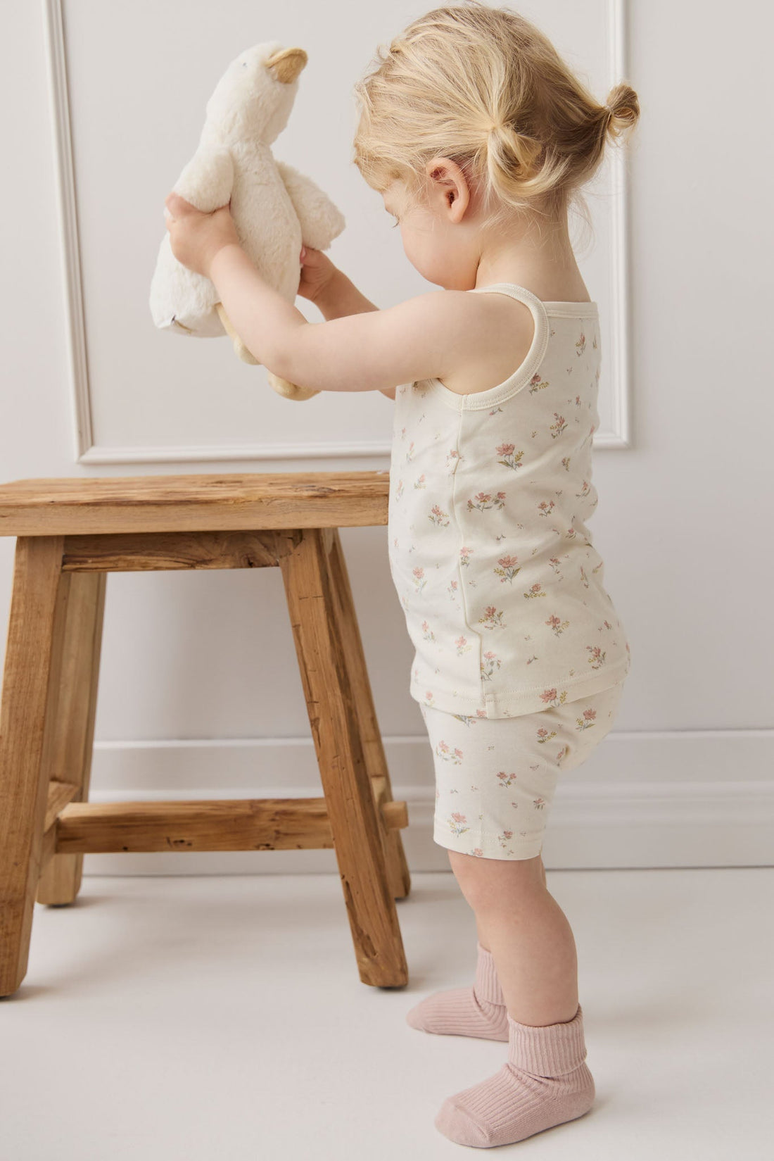 Organic Cotton Casey Top - Emilia Egret Childrens Singlet from Jamie Kay USA