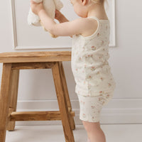 Organic Cotton Casey Top - Emilia Egret Childrens Singlet from Jamie Kay USA