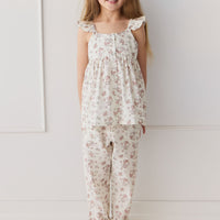 Organic Cotton Elodie Pant - Selena Blush Childrens Pant from Jamie Kay USA