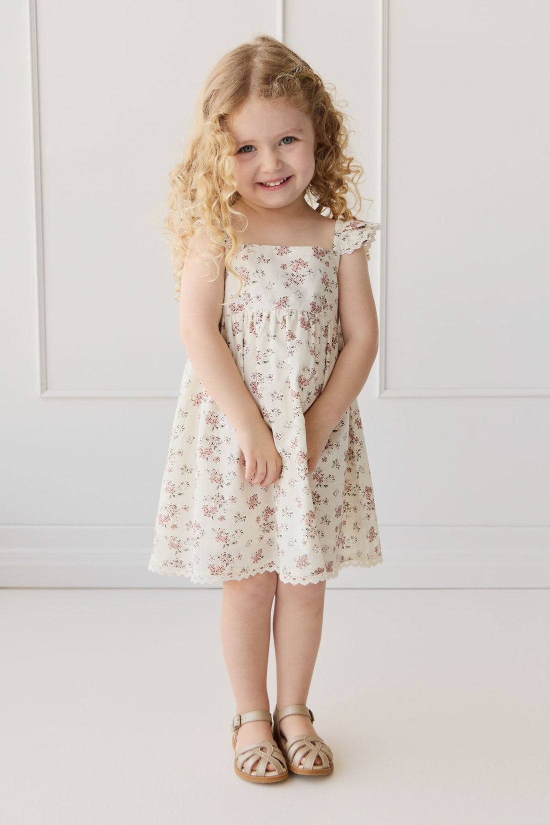 Organic Cotton Elodie Dress - Selena Blush Childrens Dress from Jamie Kay USA