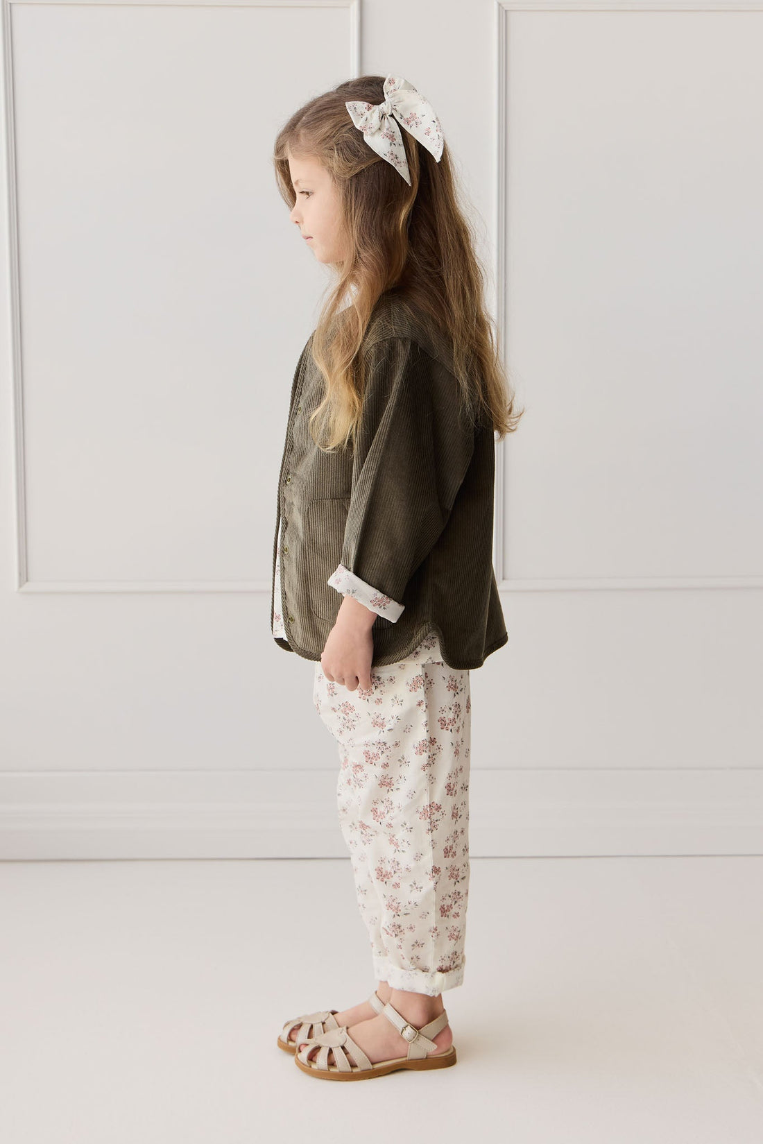 Organic Cotton Elodie Pant - Selena Blush Childrens Pant from Jamie Kay USA