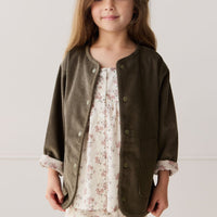 Esther Corduroy Jacket - Khaki/Selena Blush Childrens Jacket from Jamie Kay USA