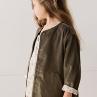 Esther Corduroy Jacket - Khaki/Selena Blush Childrens Jacket from Jamie Kay USA