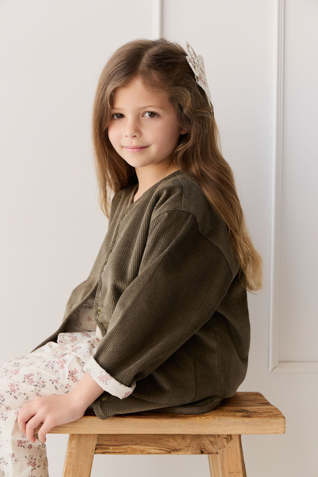 Esther Corduroy Jacket - Khaki/Selena Blush Childrens Jacket from Jamie Kay USA