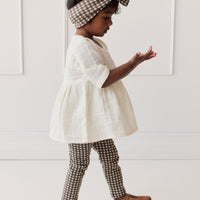 Organic Cotton Everyday Legging - Mini Gingham Bistre Childrens Legging from Jamie Kay USA