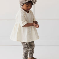 Organic Cotton Headband - Mini Gingham Bistre Childrens Headband from Jamie Kay USA