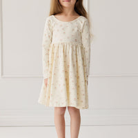 Organic Cotton Tallulah Dress - Emilia Egret Childrens Dress from Jamie Kay USA