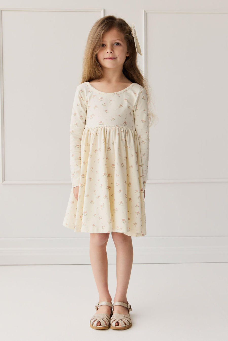 Organic Cotton Tallulah Dress - Emilia Egret Childrens Dress from Jamie Kay USA