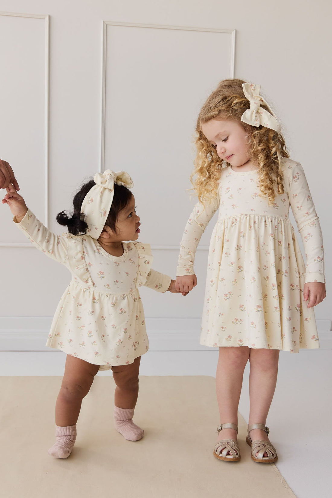 Organic Cotton Vivienne Playsuit - Emilia Egret Childrens Playsuit from Jamie Kay USA