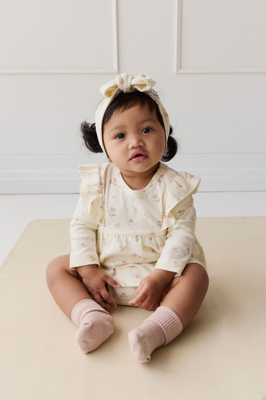 Organic Cotton Vivienne Playsuit - Emilia Egret Childrens Playsuit from Jamie Kay USA