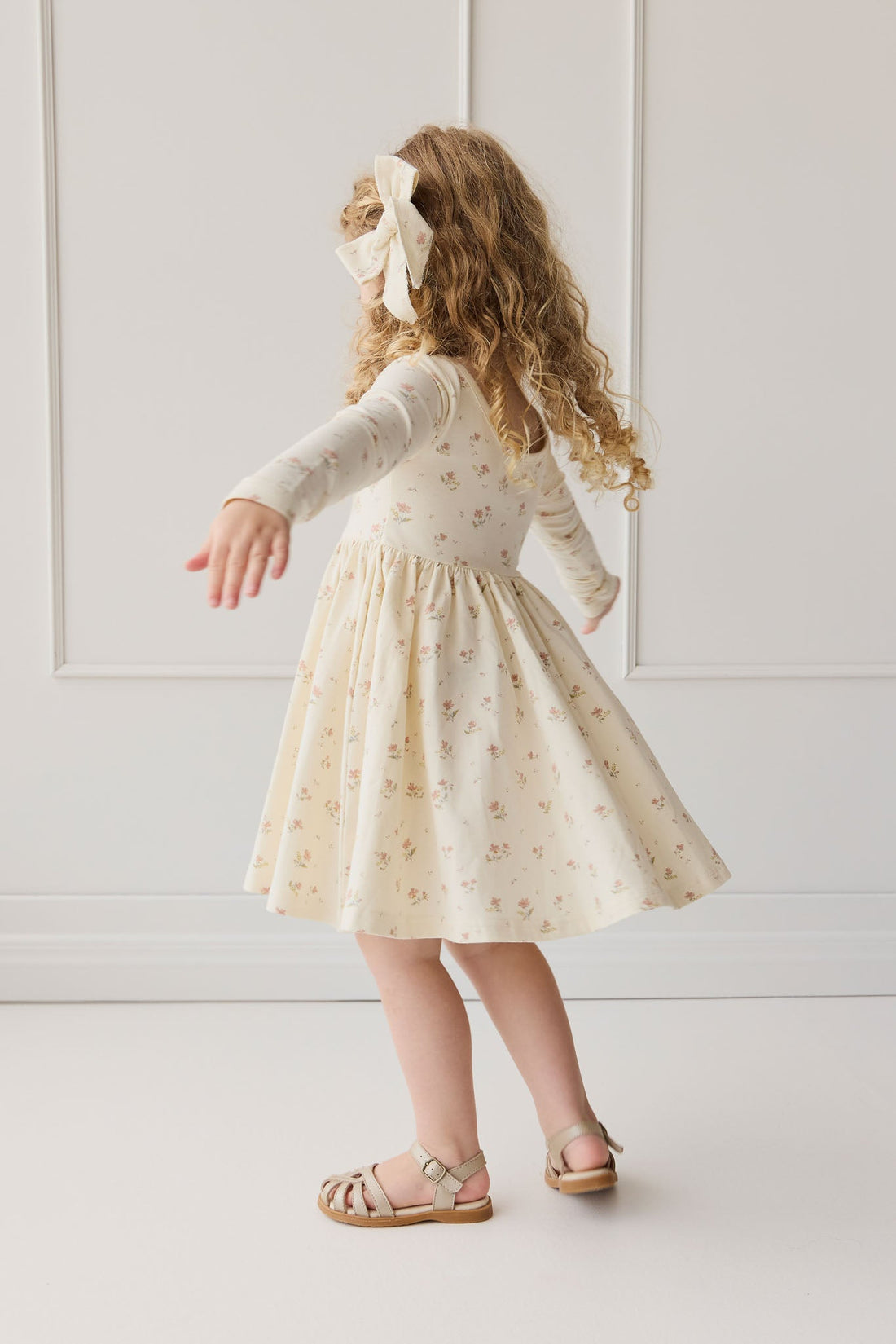 Organic Cotton Tallulah Dress - Emilia Egret Childrens Dress from Jamie Kay USA