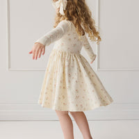 Organic Cotton Tallulah Dress - Emilia Egret Childrens Dress from Jamie Kay USA