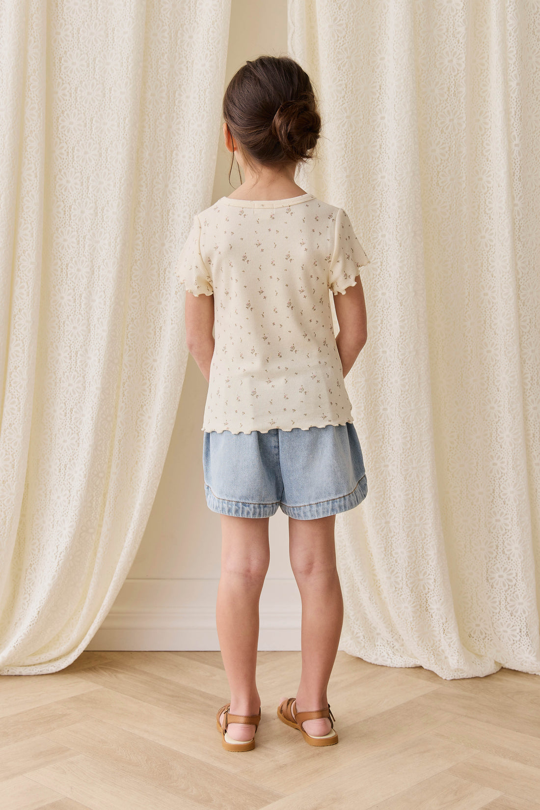Organic Cotton Fine Rib Ines Top - Dina Antique Childrens Top from Jamie Kay USA