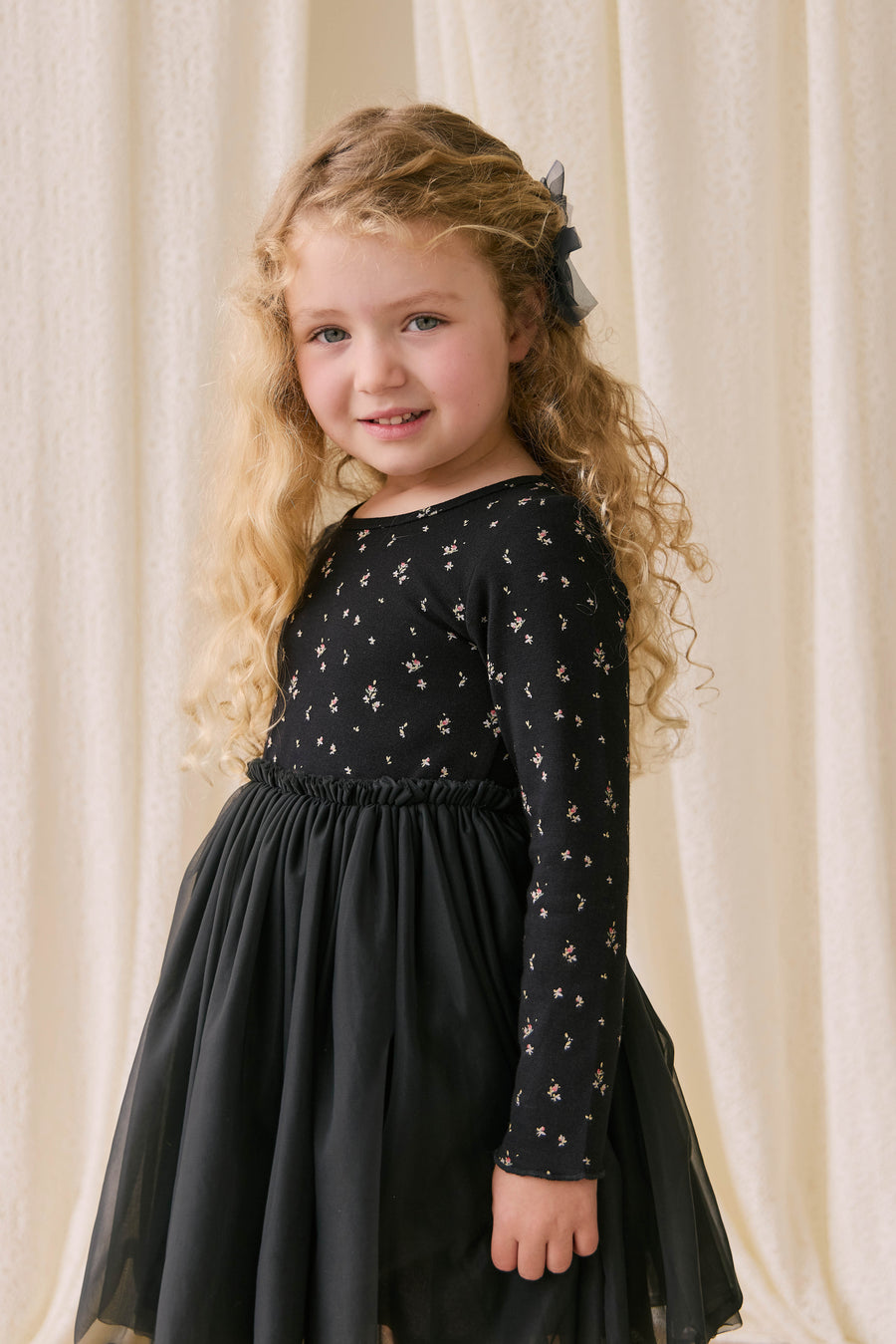 Anna Tulle Dress - Dina Ebony Childrens Dress from Jamie Kay USA