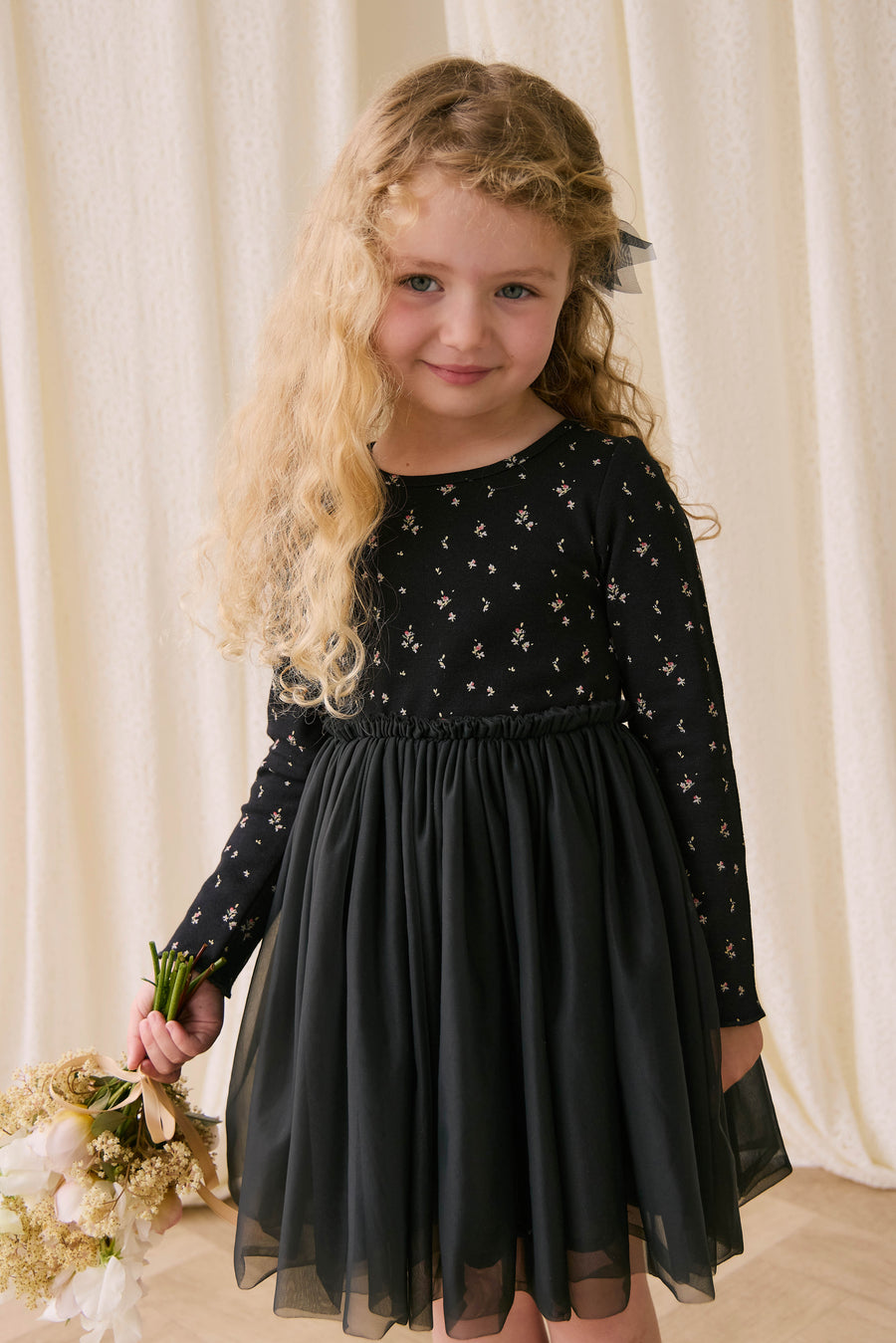 Anna Tulle Dress - Dina Ebony Childrens Dress from Jamie Kay USA