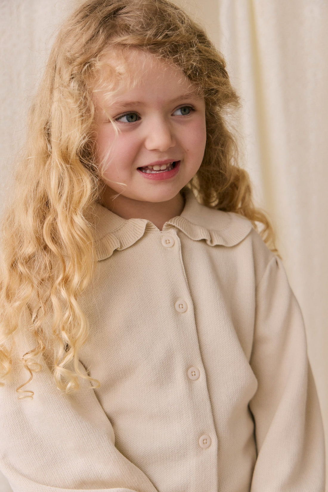 Bonnie Cardigan - Vanilla Childrens Cardigan from Jamie Kay USA