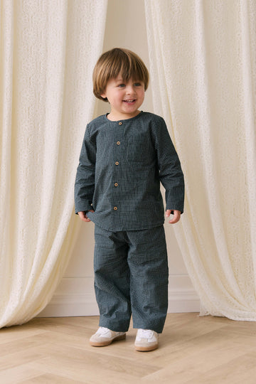Organic Cotton Albie Top - Forest Grid Childrens Top from Jamie Kay USA