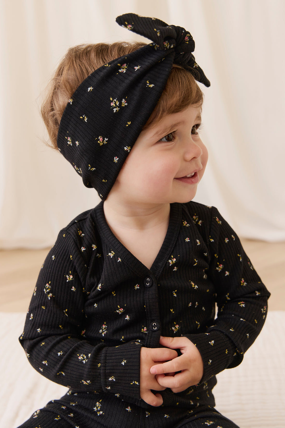 Organic Cotton Modal Cardigan - Dina Ebony Childrens Cardigan from Jamie Kay USA